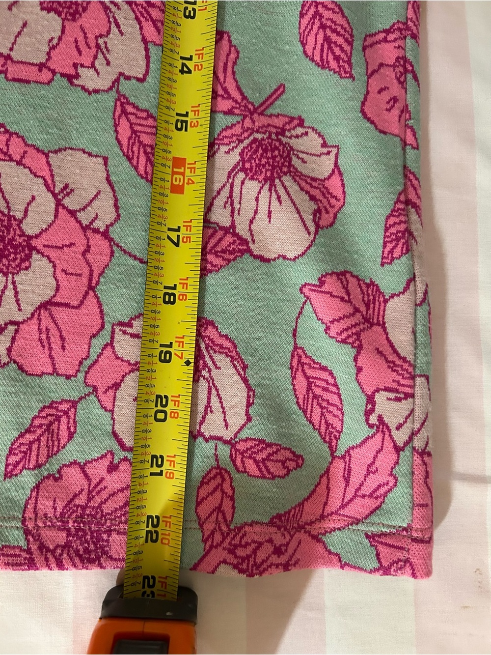 Maeve Anthropologie Floral Jacquard Sz M Quarter Zip Polo Top Pink Green Preppy - Picture 6 of 13